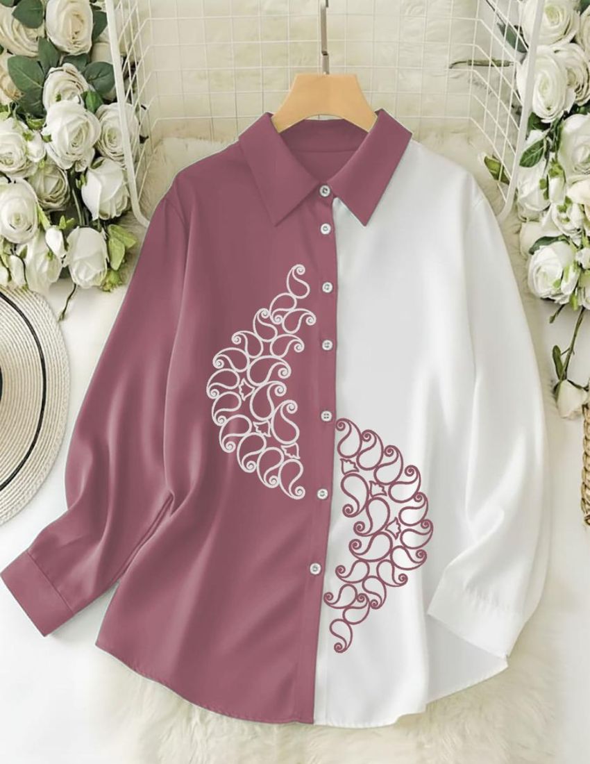 Dual Tone Casual Shirts - Peach