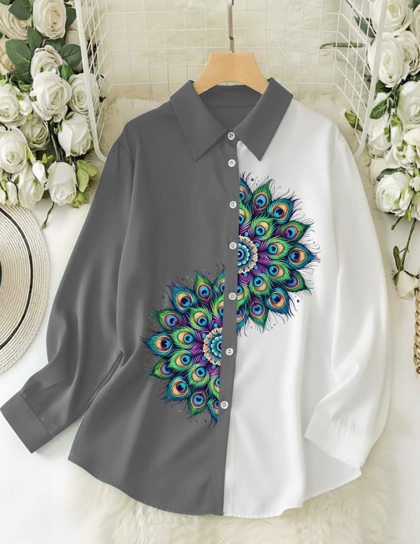 Mayura Feather Shirt - Grey