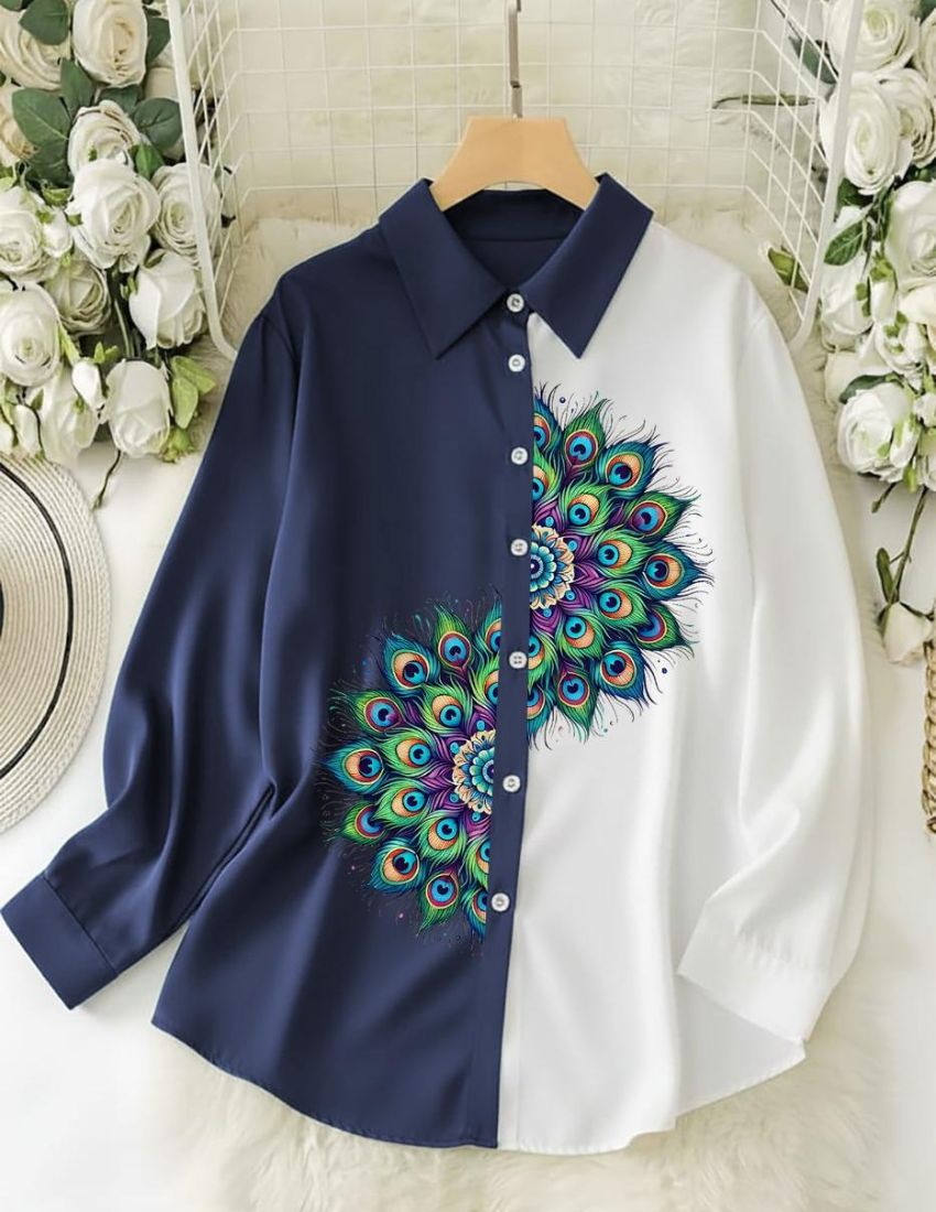 Mayura Feather Shirt - Blue