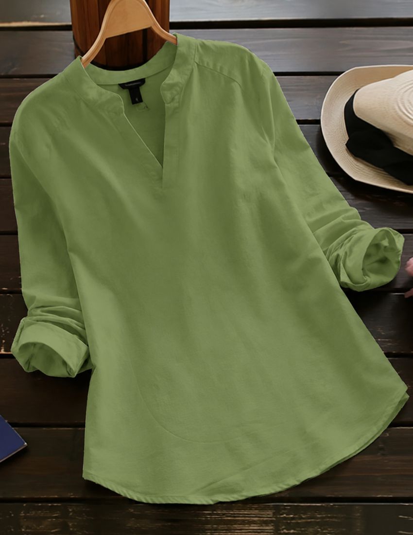 Pista Green V-Neck Tunic Top