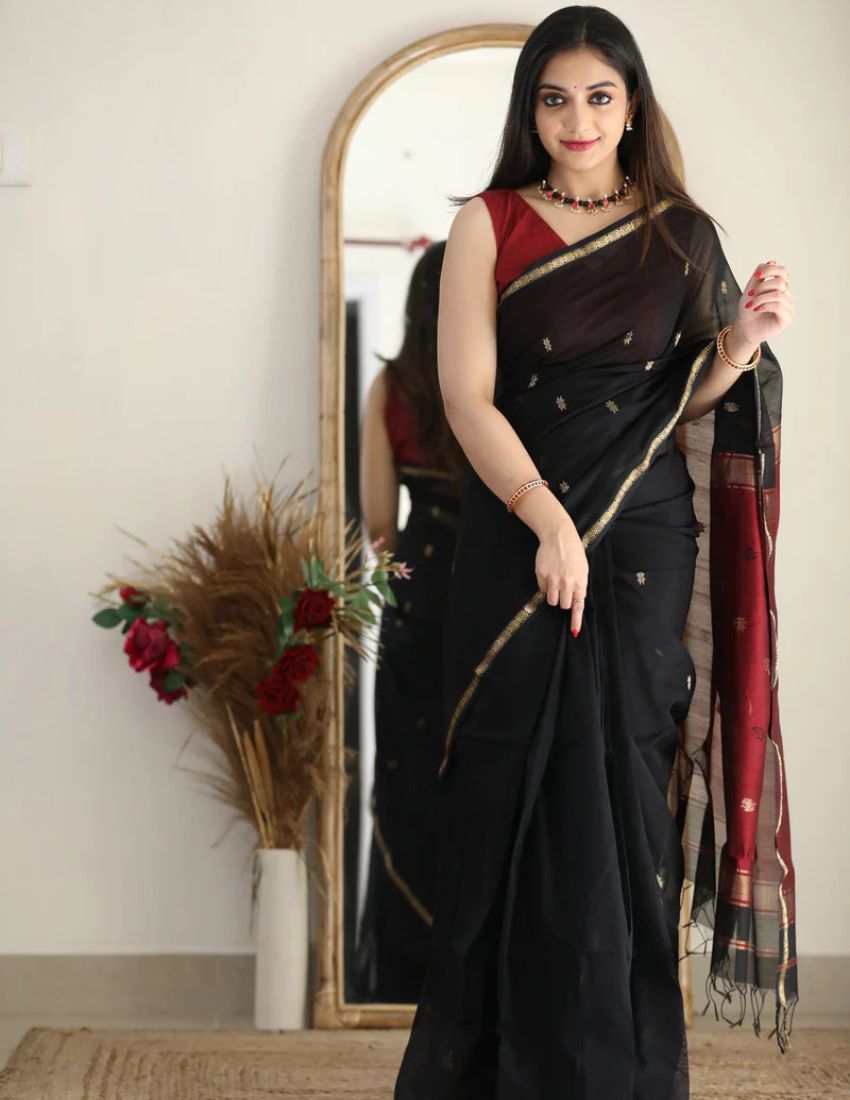 Black Butti Banarasi Saree