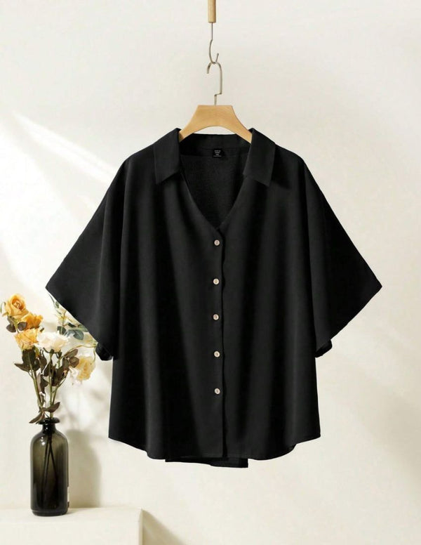 Black Color Plain Empire Top