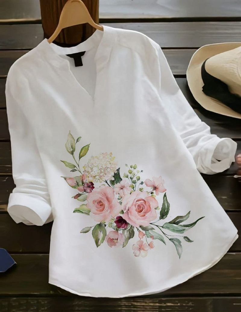 Hollyhock Flower Design Top