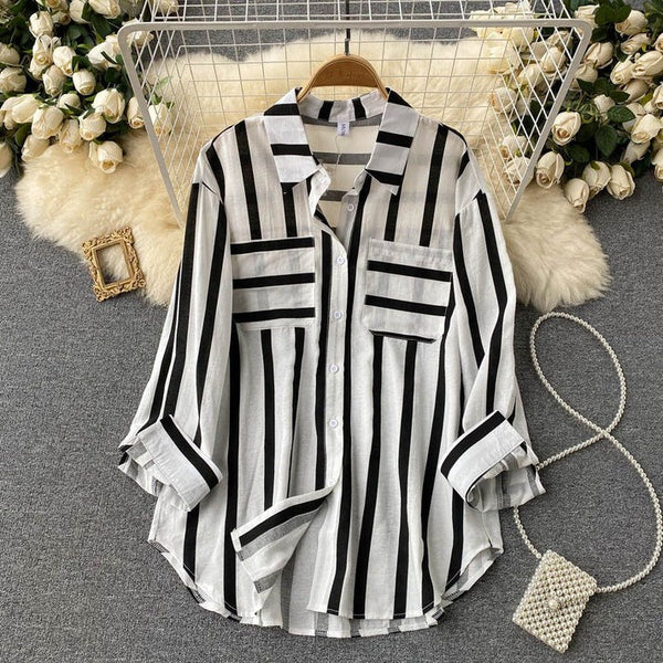 Women Collared Striped Western Shirt