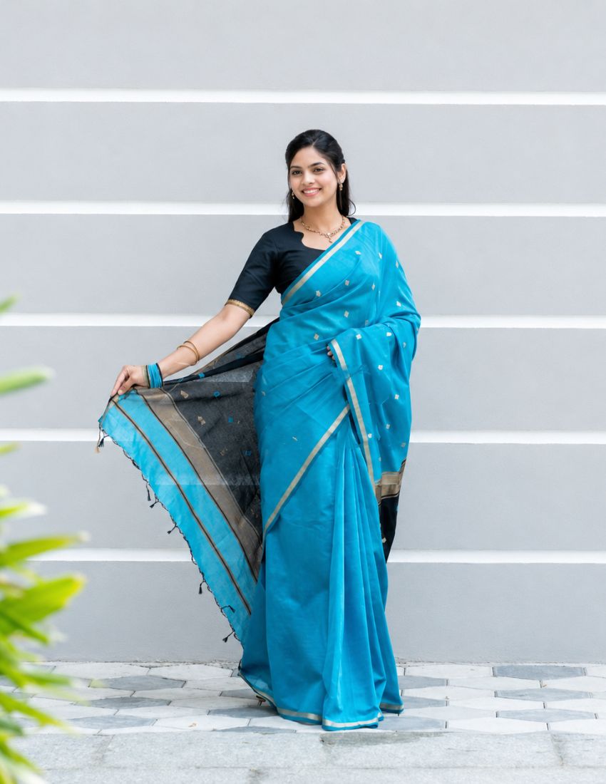 Firozi Butti Banarasi Saree