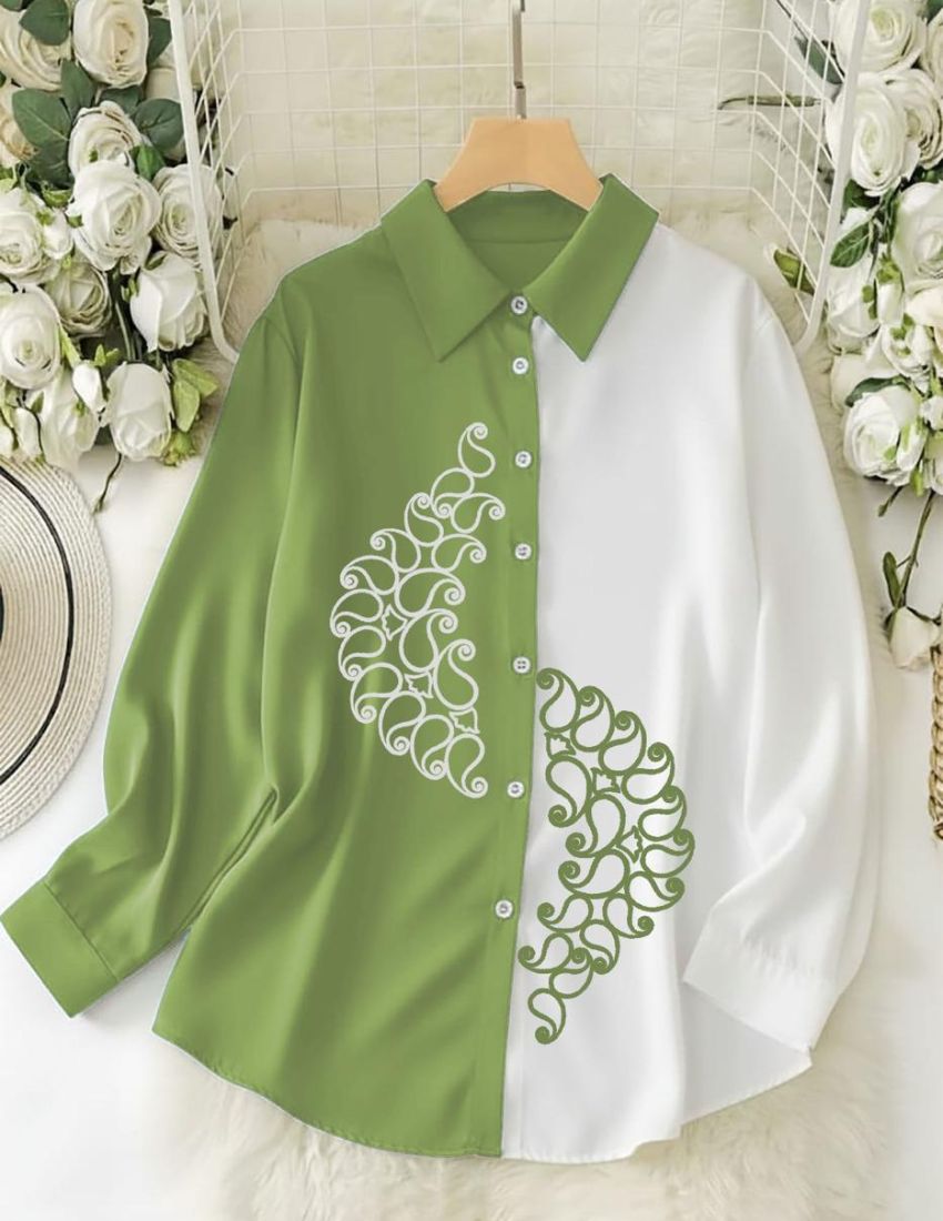 Dual Tone Casual Shirts - Green