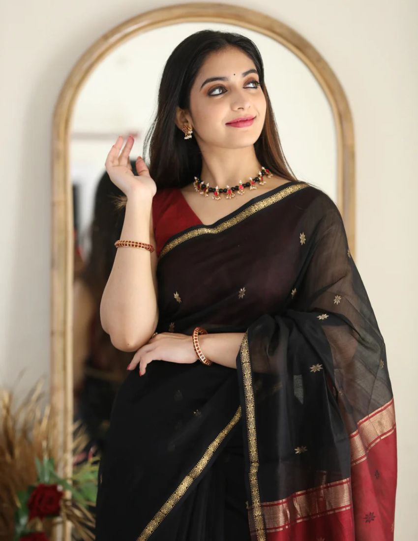 Black Butti Banarasi Saree