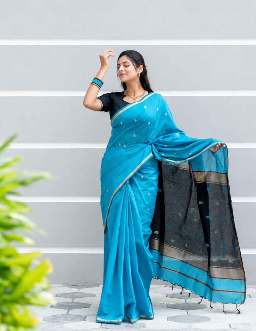 Firozi Butti Banarasi Saree