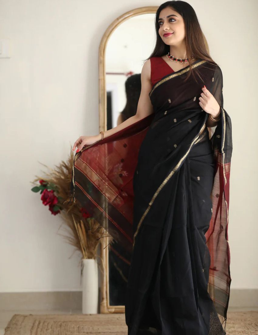 Black Butti Banarasi Saree