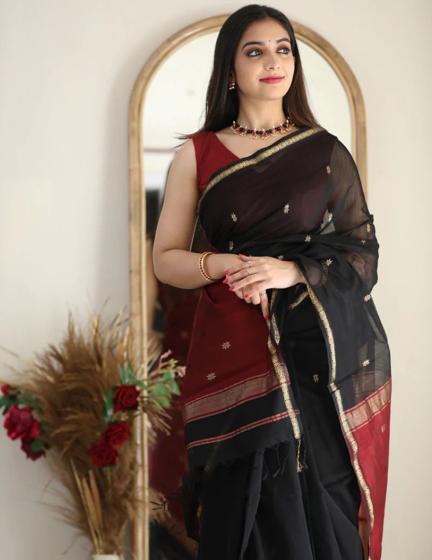 Black Butti Banarasi Saree