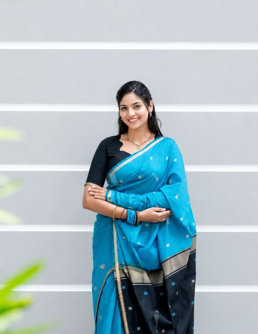 Firozi Butti Banarasi Saree