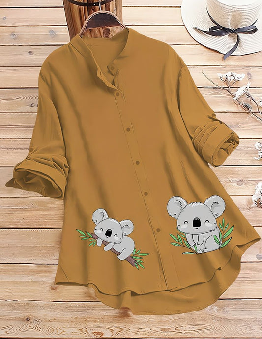 Sloth Bear Top for Women - Yellow
