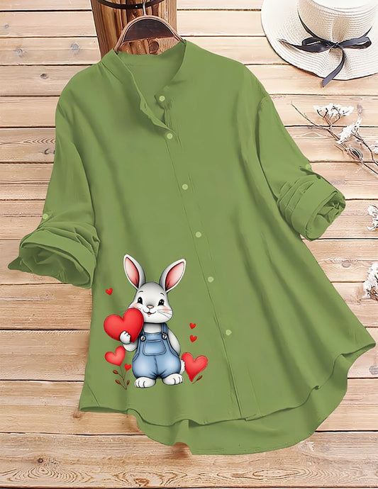 Cute Rabbit Design Top - Green